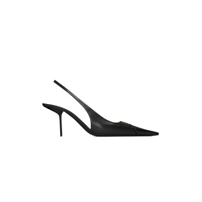 YSL BABYLONE BRETEUIL SLINGBACK PUMPS IN SMOOTH LEATHER 858966AAEHI1000